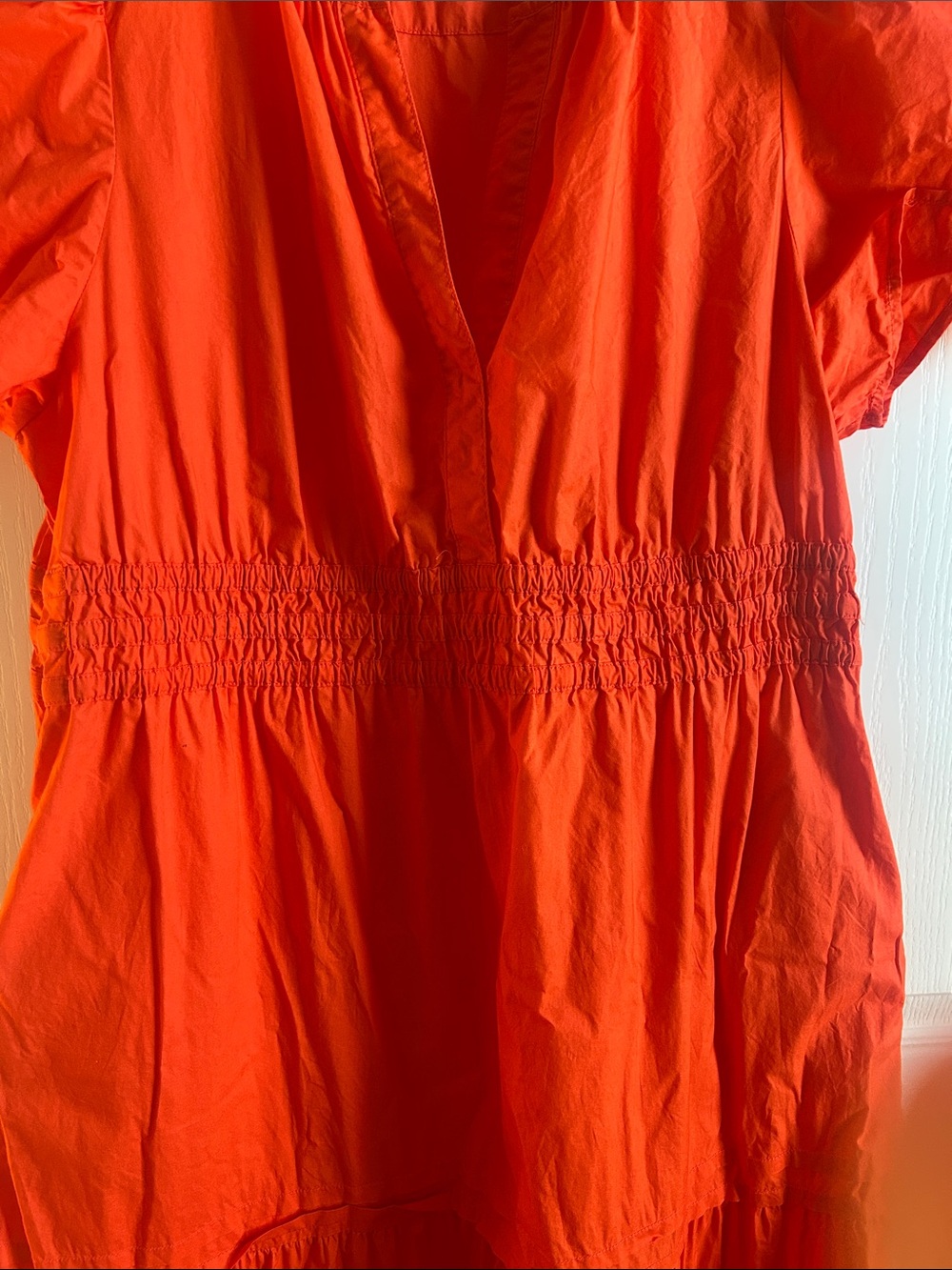 Quince Orange V-Neck Tiered Maxi Dress - Picture 3 of 5